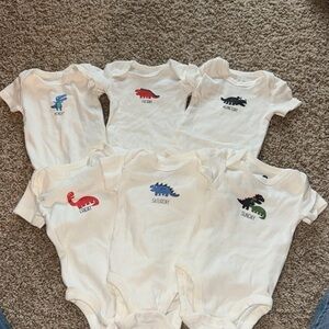 Onesie Set with Daily Dinosaur Prints - MISSING THURSDAY!